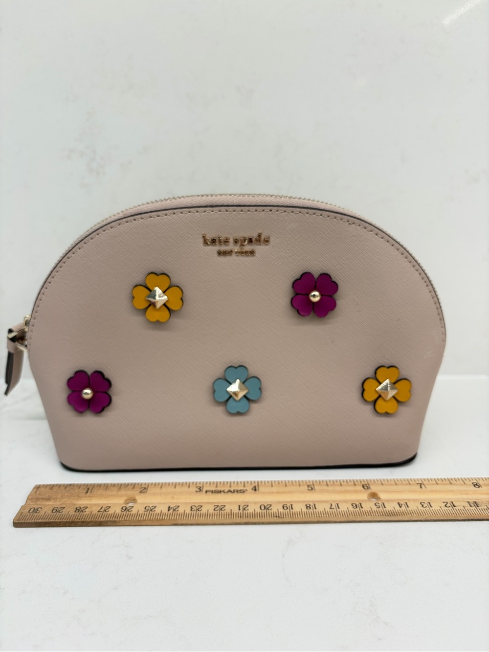 Kate Spade Blush Floral Appliqué Dome Cosmetic Case